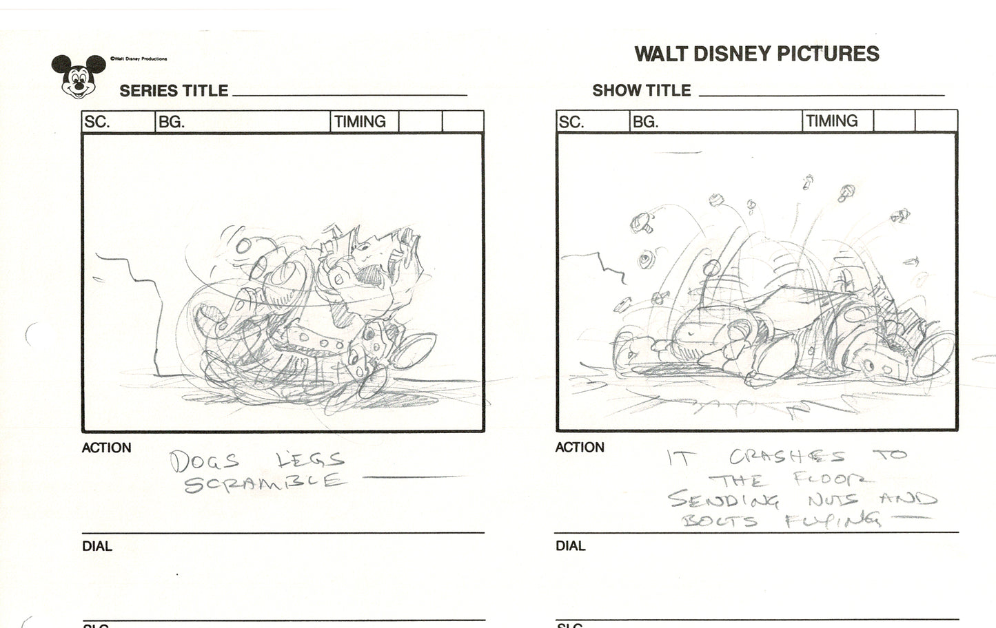 Chip n Dale Rescue Rangers Original Production Animation Storyboard Walt Disney FIRST EPISODE 1988 A131