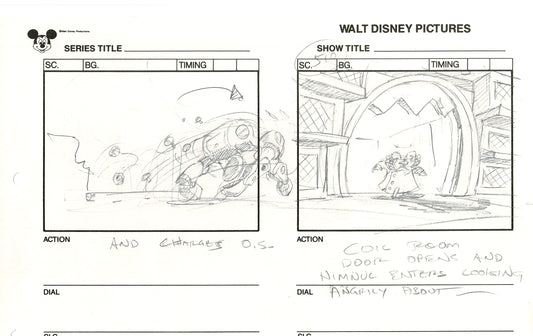 Chip n Dale Rescue Rangers Original Production Animation Storyboard Walt Disney FIRST EPISODE 1988 A132