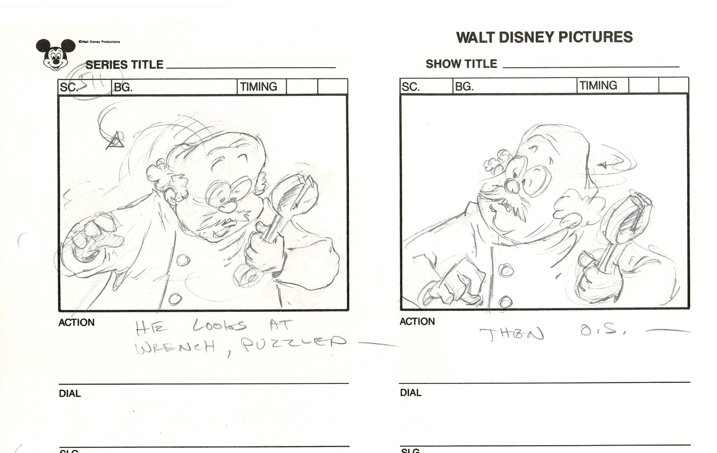 Chip n Dale Rescue Rangers Original Production Animation Storyboard Walt Disney FIRST EPISODE 1988 A133