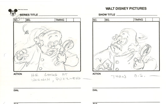 Chip n Dale Rescue Rangers Original Production Animation Storyboard Walt Disney FIRST EPISODE 1988 A133