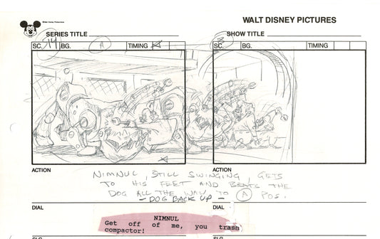 Chip n Dale Rescue Rangers Original Production Animation Storyboard Walt Disney FIRST EPISODE 1988 A136