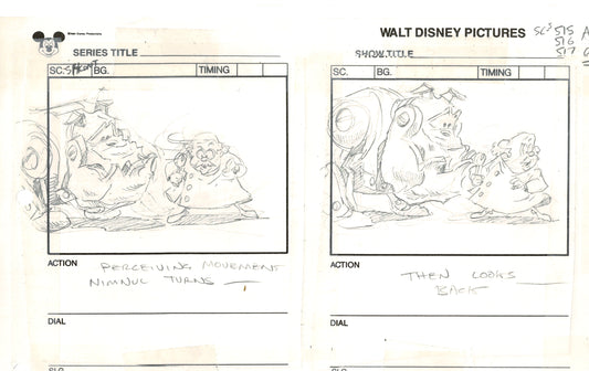 Chip n Dale Rescue Rangers Original Production Animation Storyboard Walt Disney FIRST EPISODE 1988 A138