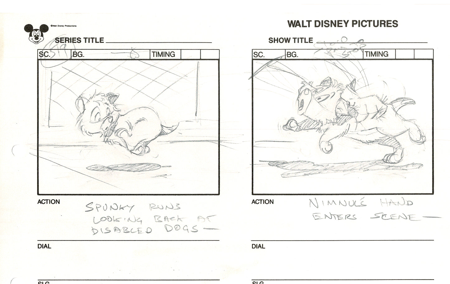 Chip n Dale Rescue Rangers Original Production Animation Storyboard Walt Disney FIRST EPISODE 1988 A139
