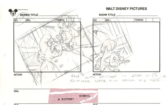 Chip n Dale Rescue Rangers Original Production Animation Storyboard Walt Disney FIRST EPISODE 1988 A140