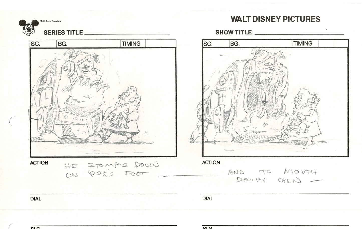 Chip n Dale Rescue Rangers Original Production Animation Storyboard Walt Disney FIRST EPISODE 1988 A142