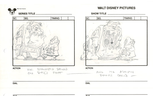 Chip n Dale Rescue Rangers Original Production Animation Storyboard Walt Disney FIRST EPISODE 1988 A142