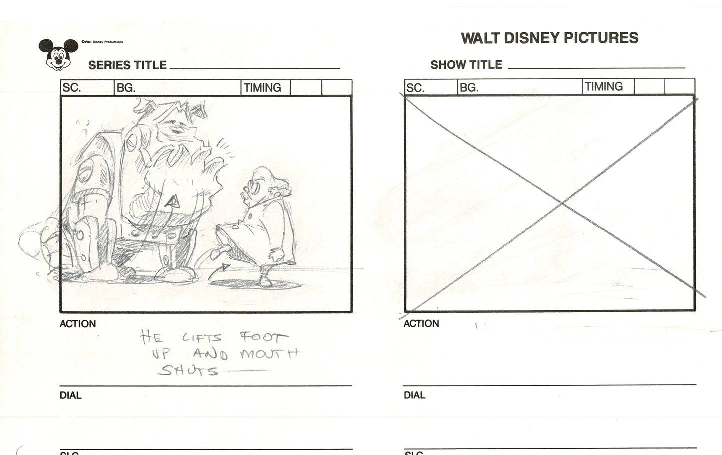 Chip n Dale Rescue Rangers Original Production Animation Storyboard Walt Disney FIRST EPISODE 1988 A143