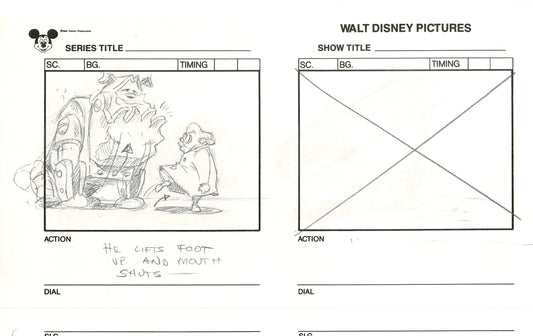 Chip n Dale Rescue Rangers Original Production Animation Storyboard Walt Disney FIRST EPISODE 1988 A143