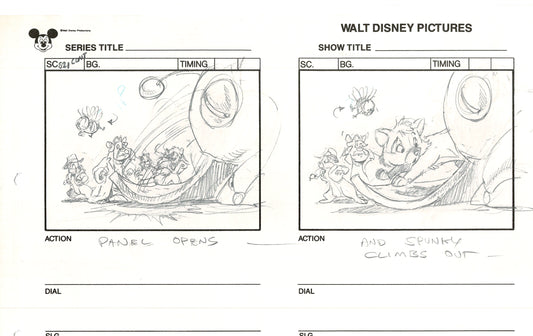 Chip n Dale Rescue Rangers Original Production Animation Storyboard Walt Disney FIRST EPISODE 1988 A144