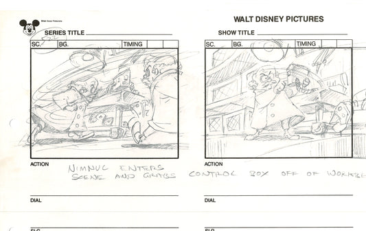 Chip n Dale Rescue Rangers Original Production Animation Storyboard Walt Disney FIRST EPISODE 1988 A145