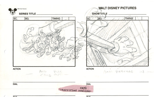 Chip n Dale Rescue Rangers Original Production Animation Storyboard Walt Disney FIRST EPISODE 1988 A148
