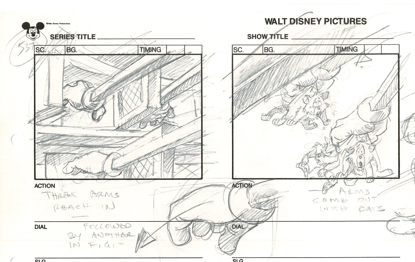 Chip n Dale Rescue Rangers Original Production Animation Storyboard Walt Disney FIRST EPISODE 1988 A149