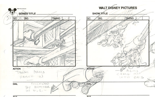 Chip n Dale Rescue Rangers Original Production Animation Storyboard Walt Disney FIRST EPISODE 1988 A149