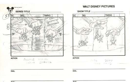 Chip n Dale Rescue Rangers Original Production Animation Storyboard Walt Disney FIRST EPISODE 1988 A150