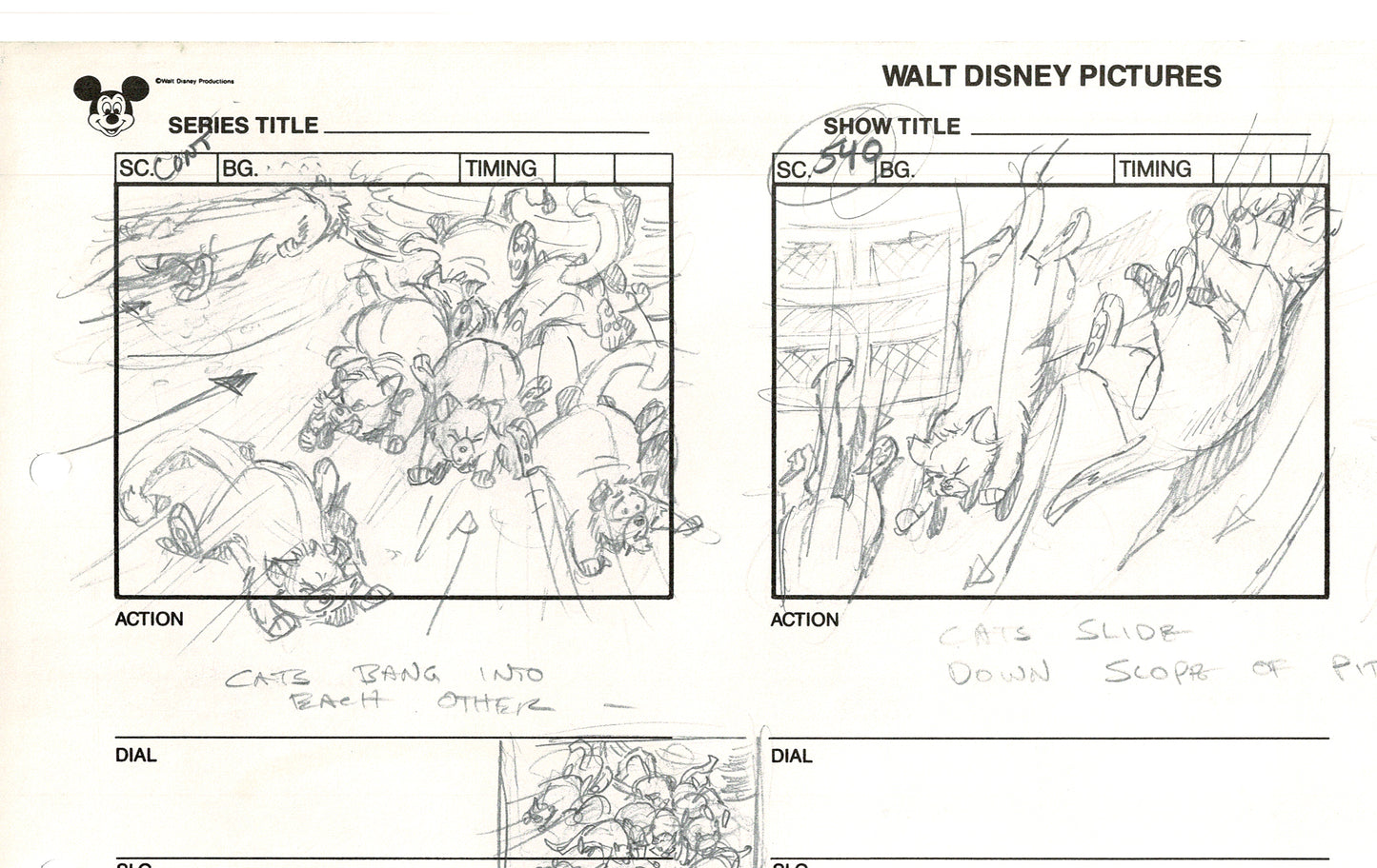 Chip n Dale Rescue Rangers Original Production Animation Storyboard Walt Disney FIRST EPISODE 1988 A151