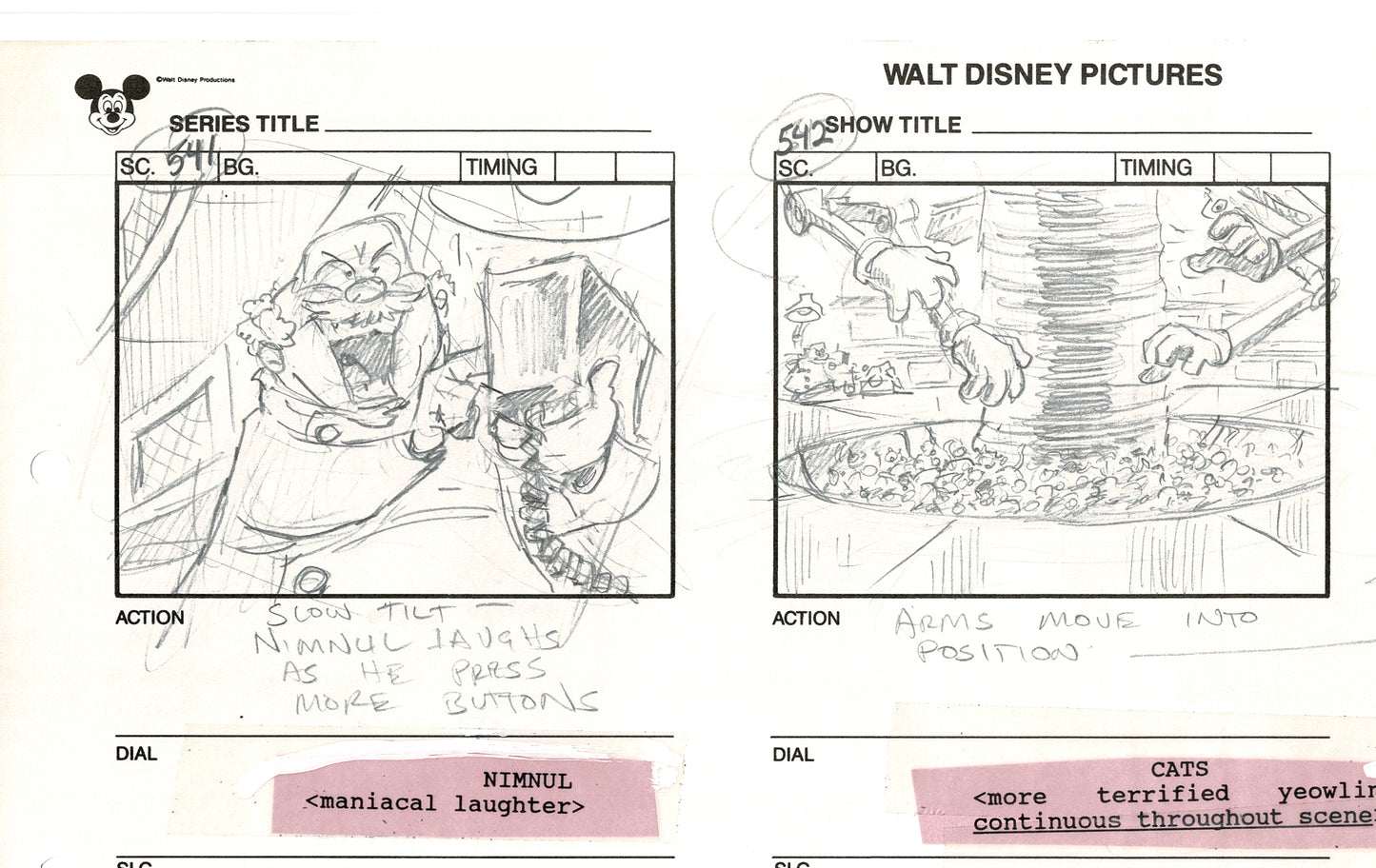 Chip n Dale Rescue Rangers Original Production Animation Storyboard Walt Disney FIRST EPISODE 1988 A152