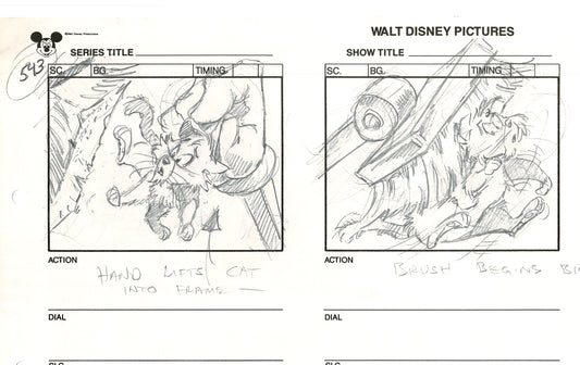 Chip n Dale Rescue Rangers Original Production Animation Storyboard Walt Disney FIRST EPISODE 1988 A153