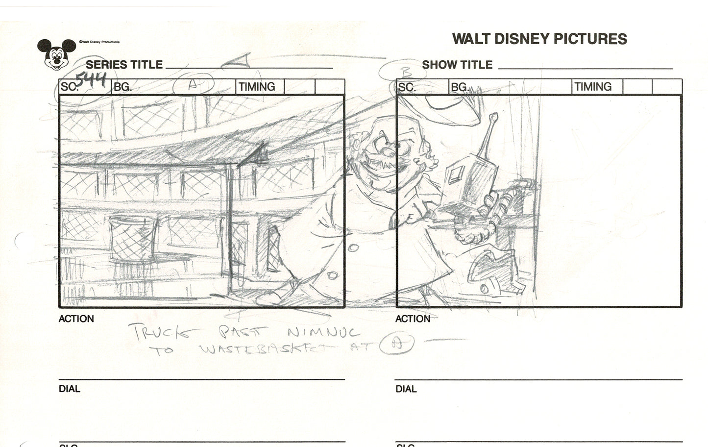 Chip n Dale Rescue Rangers Original Production Animation Storyboard Walt Disney FIRST EPISODE 1988 A154