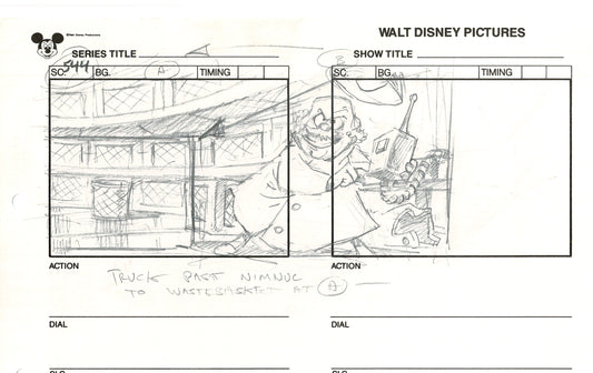 Chip n Dale Rescue Rangers Original Production Animation Storyboard Walt Disney FIRST EPISODE 1988 A154