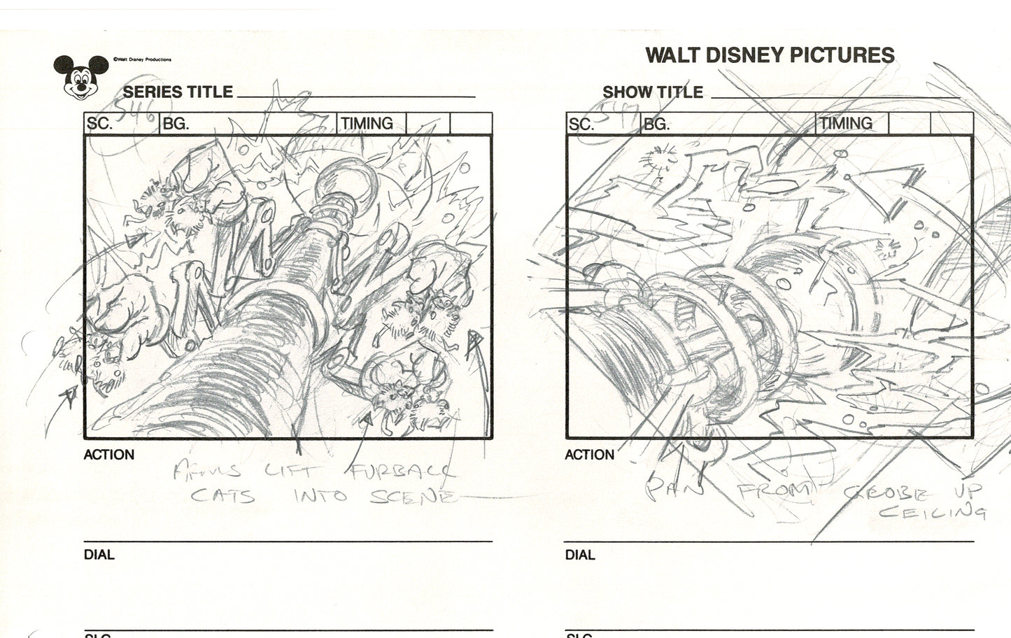 Chip n Dale Rescue Rangers Original Production Animation Storyboard Walt Disney FIRST EPISODE 1988 A155