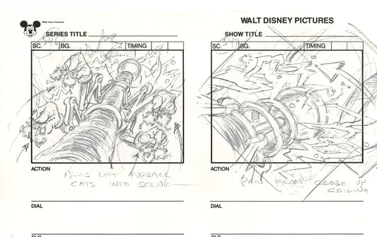 Chip n Dale Rescue Rangers Original Production Animation Storyboard Walt Disney FIRST EPISODE 1988 A155