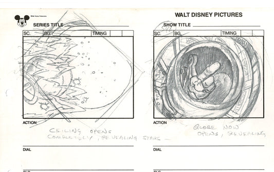 Chip n Dale Rescue Rangers Original Production Animation Storyboard Walt Disney FIRST EPISODE 1988 A156