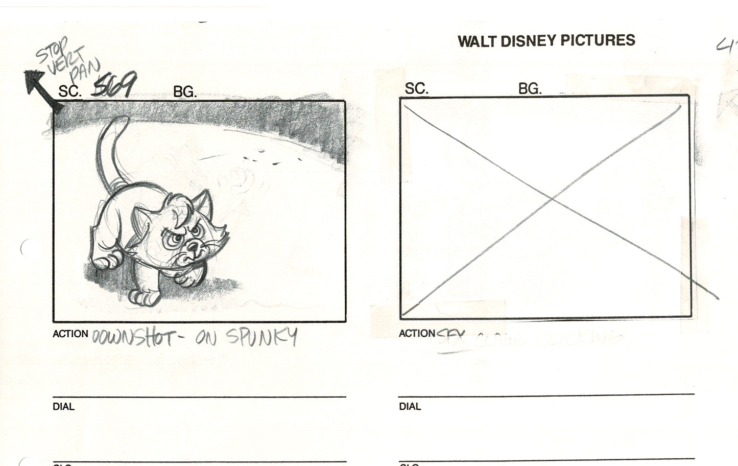 Chip n Dale Rescue Rangers Original Production Animation Storyboard Walt Disney FIRST EPISODE 1988 A161