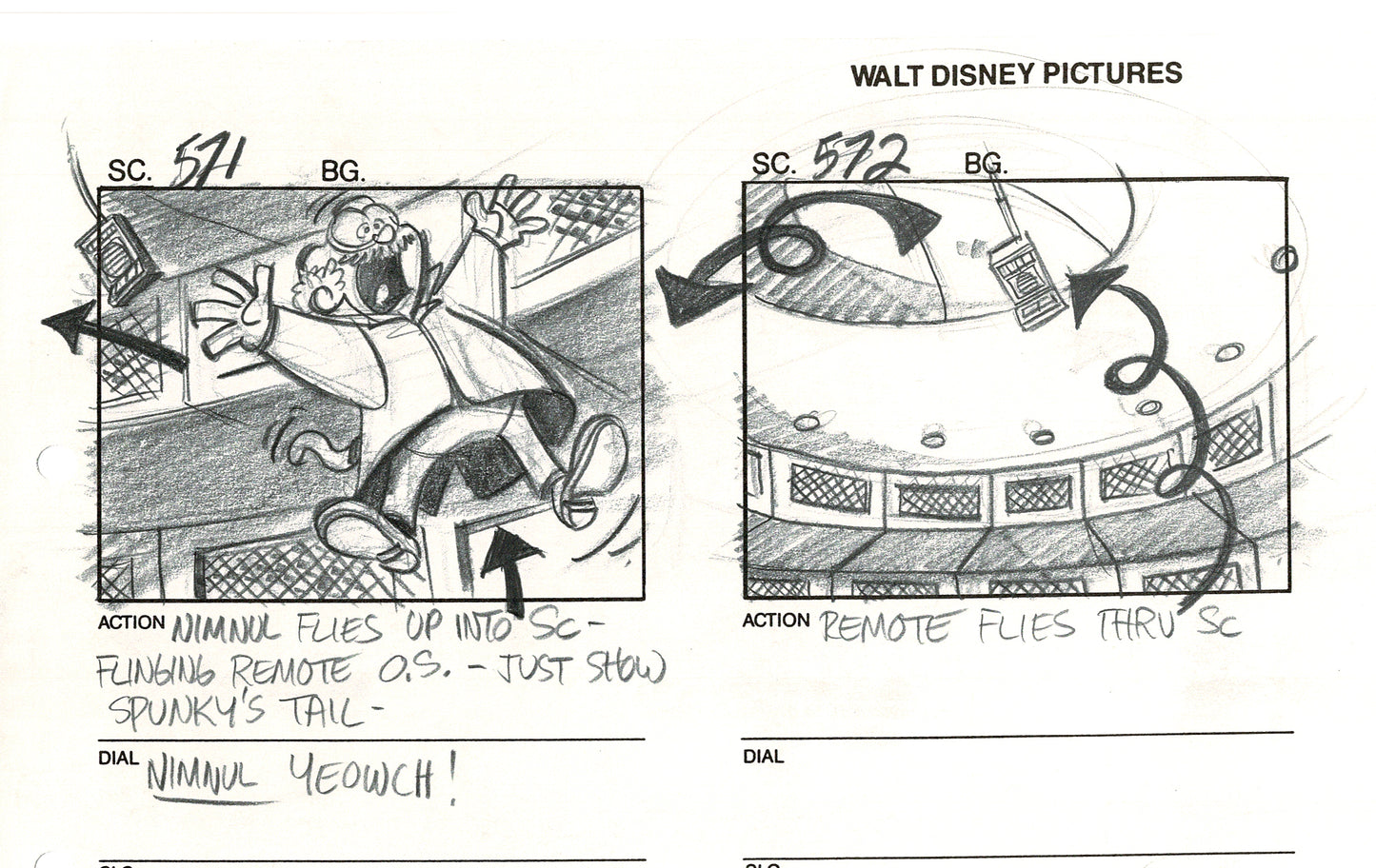 Chip n Dale Rescue Rangers Original Production Animation Storyboard Walt Disney FIRST EPISODE 1988 A163
