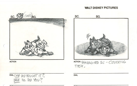 Chip n Dale Rescue Rangers Original Production Animation Storyboard Walt Disney FIRST EPISODE 1988 A165