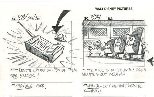 Chip n Dale Rescue Rangers Original Production Animation Storyboard Walt Disney FIRST EPISODE 1988 A166