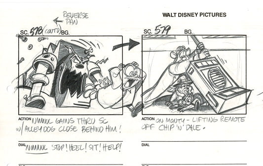 Chip n Dale Rescue Rangers Original Production Animation Storyboard Walt Disney FIRST EPISODE 1988 A170