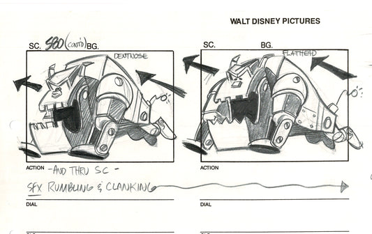 Chip n Dale Rescue Rangers Original Production Animation Storyboard Walt Disney FIRST EPISODE 1988 A172