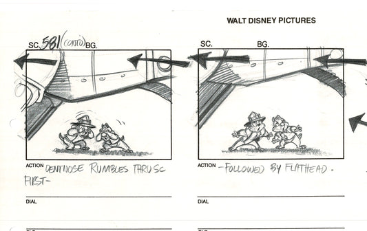 Chip n Dale Rescue Rangers Original Production Animation Storyboard Walt Disney FIRST EPISODE 1988 A173