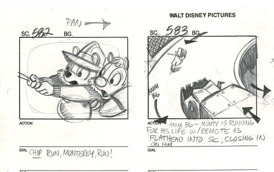 Chip n Dale Rescue Rangers Original Production Animation Storyboard Walt Disney FIRST EPISODE 1988 A174