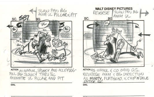 Chip n Dale Rescue Rangers Original Production Animation Storyboard Walt Disney FIRST EPISODE 1988 A176