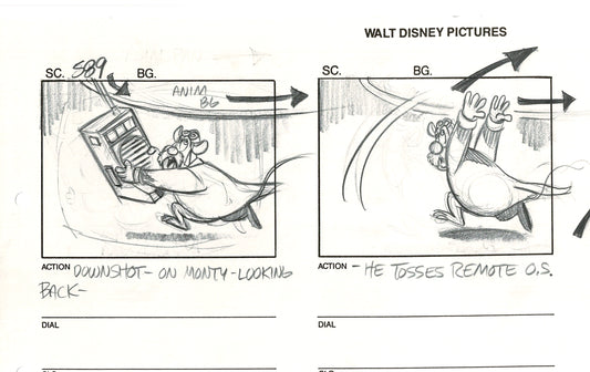 Chip n Dale Rescue Rangers Original Production Animation Storyboard Walt Disney FIRST EPISODE 1988 A177
