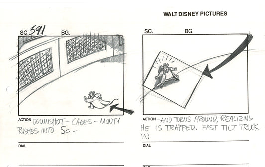 Chip n Dale Rescue Rangers Original Production Animation Storyboard Walt Disney FIRST EPISODE 1988 A178