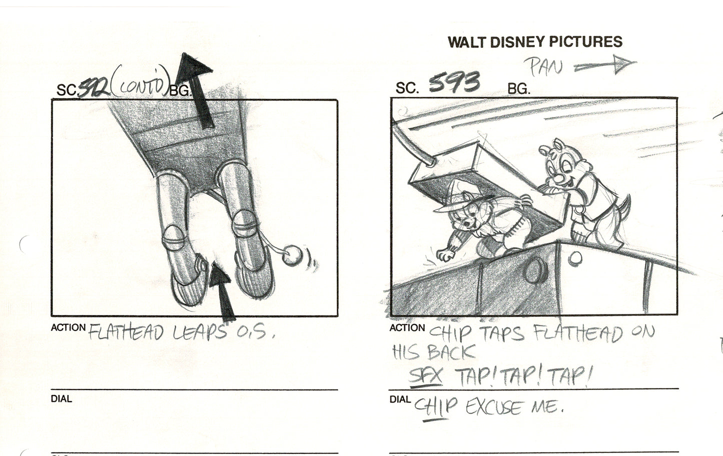 Chip n Dale Rescue Rangers Original Production Animation Storyboard Walt Disney FIRST EPISODE 1988 A179