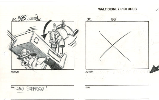 Chip n Dale Rescue Rangers Original Production Animation Storyboard Walt Disney FIRST EPISODE 1988 A181