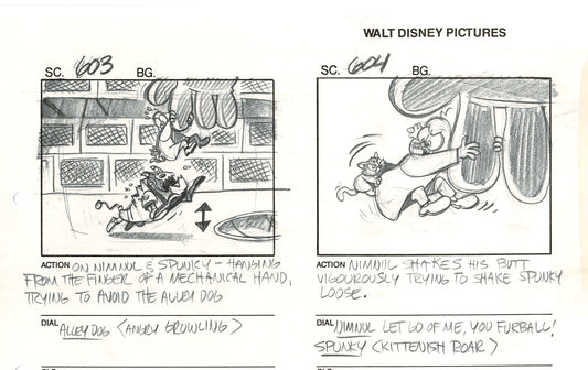 Chip n Dale Rescue Rangers Original Production Animation Storyboard Walt Disney FIRST EPISODE 1988 A187