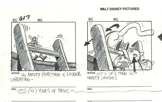 Chip n Dale Rescue Rangers Original Production Animation Storyboard Walt Disney FIRST EPISODE 1988 A193