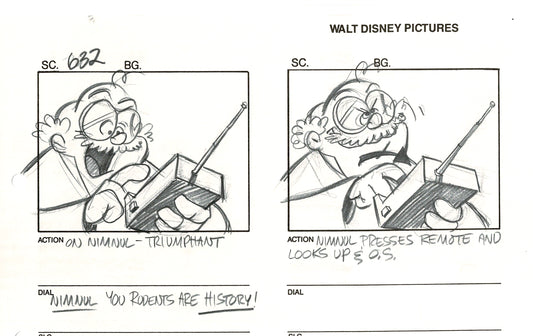 Chip n Dale Rescue Rangers Original Production Animation Storyboard Walt Disney FIRST EPISODE 1988 A195