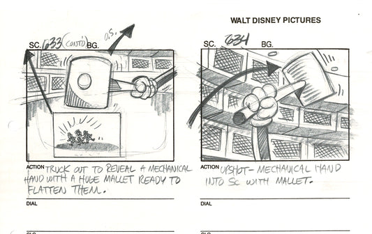 Chip n Dale Rescue Rangers Original Production Animation Storyboard Walt Disney FIRST EPISODE 1988 A196