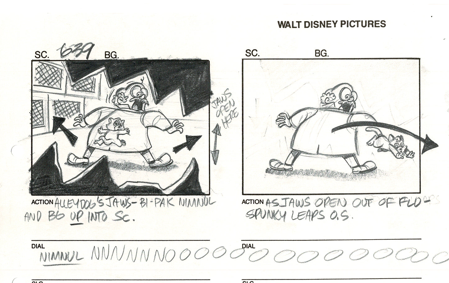 Chip n Dale Rescue Rangers Original Production Animation Storyboard Walt Disney FIRST EPISODE 1988 A200