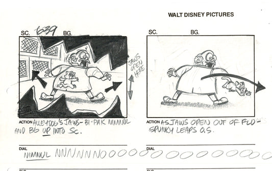 Chip n Dale Rescue Rangers Original Production Animation Storyboard Walt Disney FIRST EPISODE 1988 A200