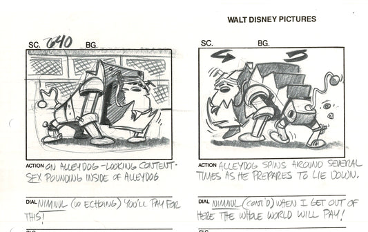 Chip n Dale Rescue Rangers Original Production Animation Storyboard Walt Disney FIRST EPISODE 1988 A201