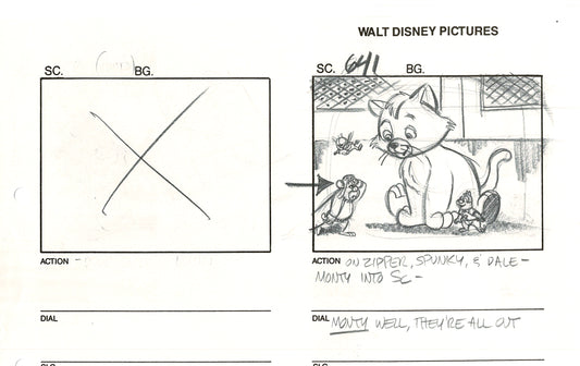 Chip n Dale Rescue Rangers Original Production Animation Storyboard Walt Disney FIRST EPISODE 1988 A203