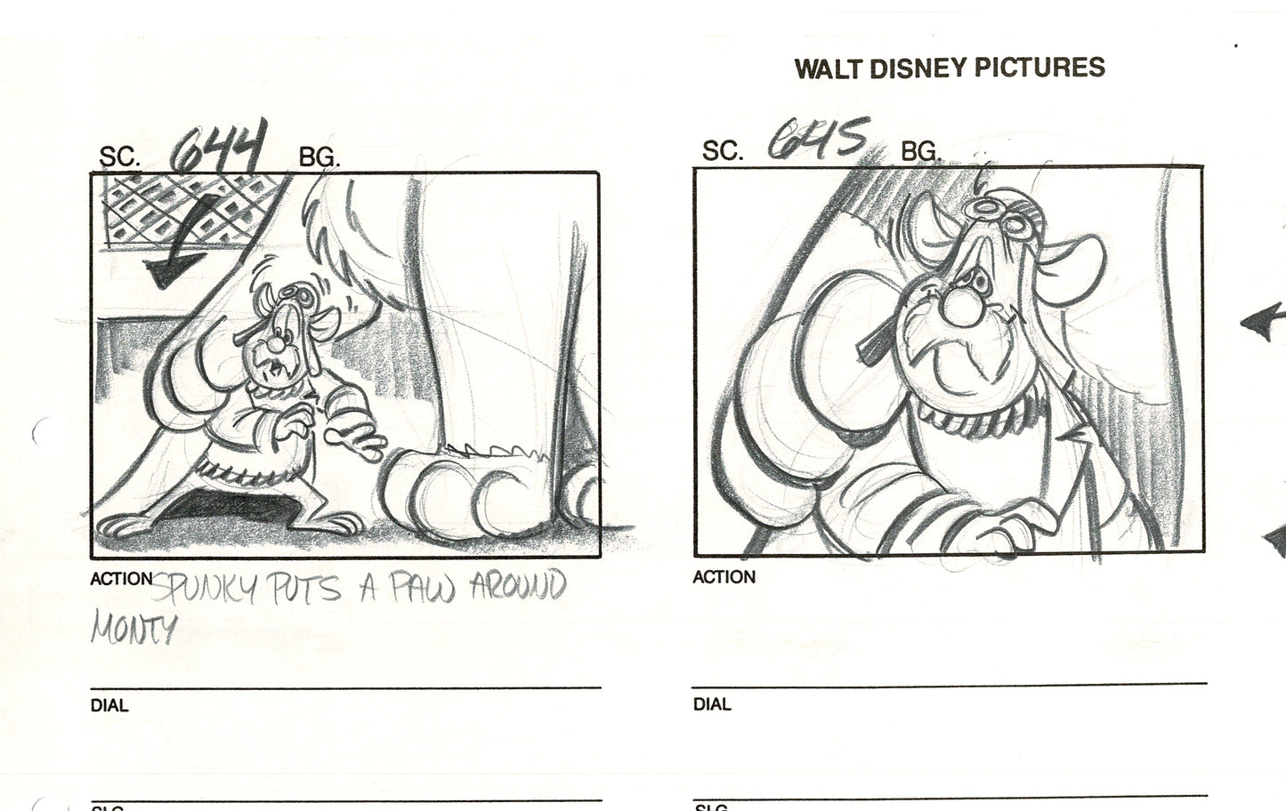 Chip n Dale Rescue Rangers Original Production Animation Storyboard Walt Disney FIRST EPISODE 1988 A205