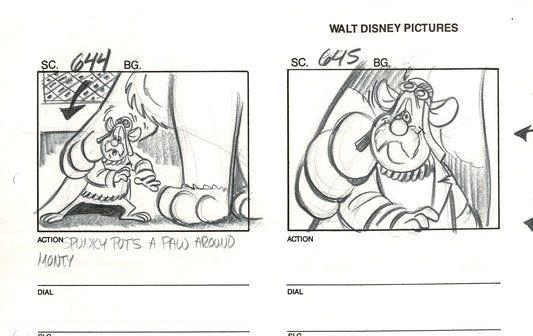 Chip n Dale Rescue Rangers Original Production Animation Storyboard Walt Disney FIRST EPISODE 1988 A205