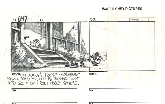 Chip n Dale Rescue Rangers Original Production Animation Storyboard Walt Disney FIRST EPISODE 1988 A206